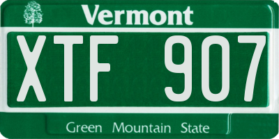 VT license plate XTF907