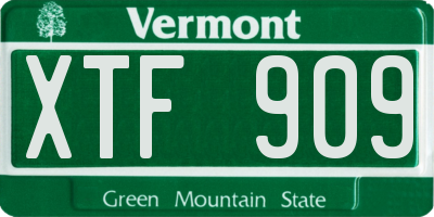 VT license plate XTF909