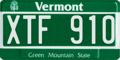 VT license plate XTF910