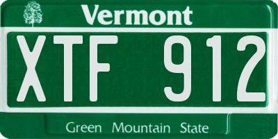 VT license plate XTF912