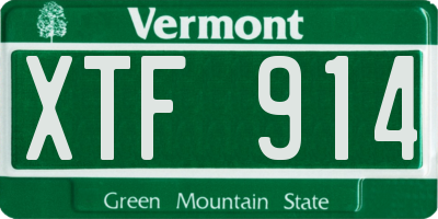 VT license plate XTF914