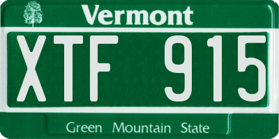 VT license plate XTF915