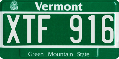 VT license plate XTF916