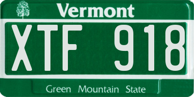 VT license plate XTF918