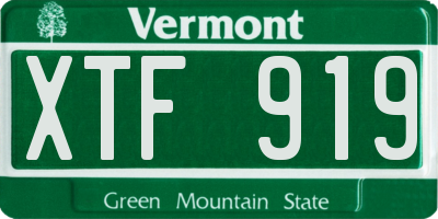 VT license plate XTF919