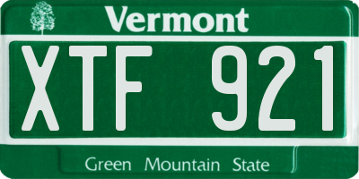 VT license plate XTF921
