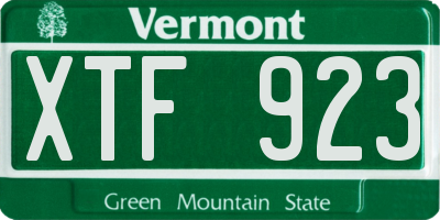 VT license plate XTF923