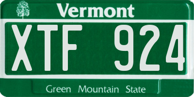VT license plate XTF924