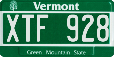 VT license plate XTF928