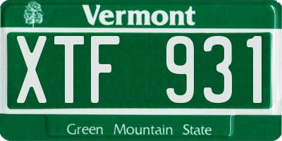 VT license plate XTF931
