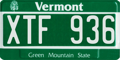 VT license plate XTF936