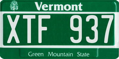 VT license plate XTF937