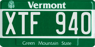 VT license plate XTF940