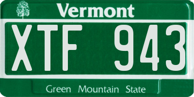 VT license plate XTF943