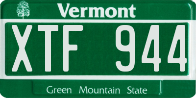 VT license plate XTF944