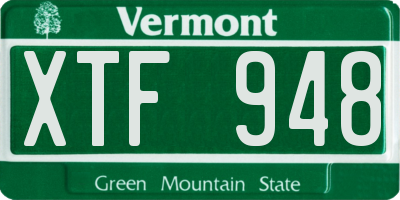 VT license plate XTF948
