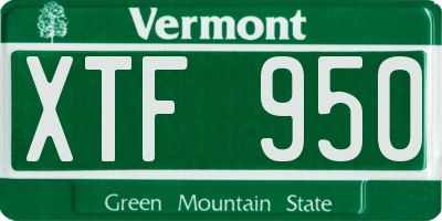 VT license plate XTF950