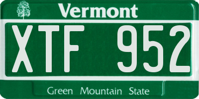 VT license plate XTF952