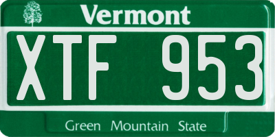 VT license plate XTF953