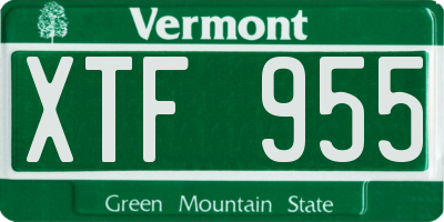VT license plate XTF955