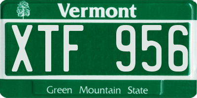 VT license plate XTF956