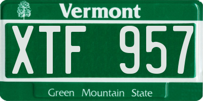 VT license plate XTF957
