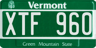 VT license plate XTF960