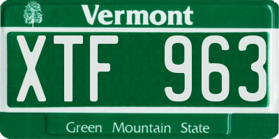 VT license plate XTF963