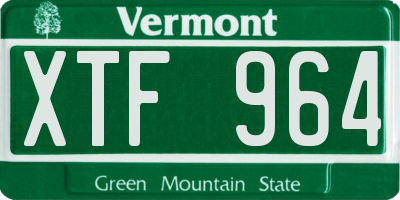VT license plate XTF964