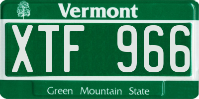 VT license plate XTF966