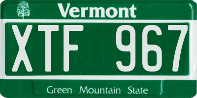 VT license plate XTF967