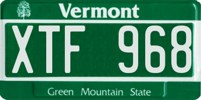 VT license plate XTF968