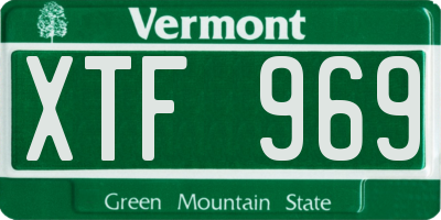 VT license plate XTF969
