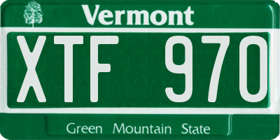 VT license plate XTF970