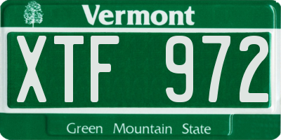 VT license plate XTF972