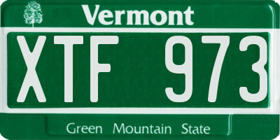 VT license plate XTF973