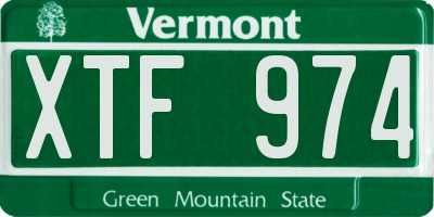 VT license plate XTF974