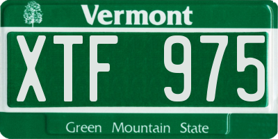 VT license plate XTF975
