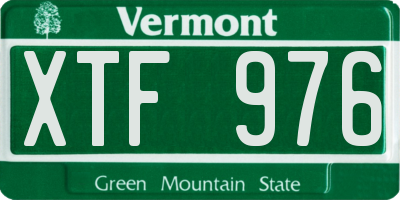 VT license plate XTF976