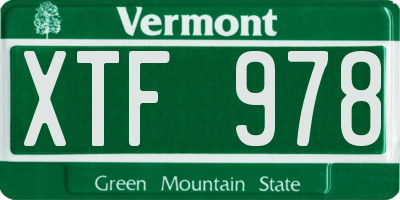 VT license plate XTF978