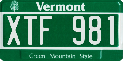 VT license plate XTF981