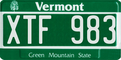 VT license plate XTF983