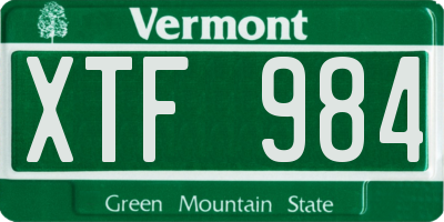 VT license plate XTF984