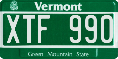 VT license plate XTF990
