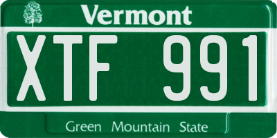 VT license plate XTF991