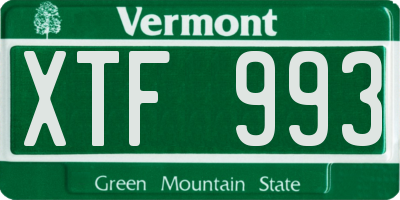 VT license plate XTF993