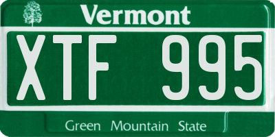 VT license plate XTF995