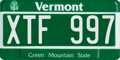 VT license plate XTF997