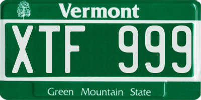 VT license plate XTF999