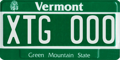 VT license plate XTG000